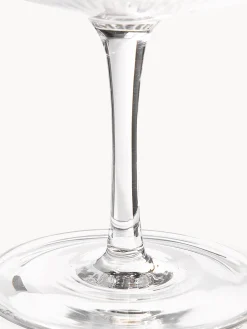 Set di 2 coppe da champagne in vetro soffiato con scanalatura in rilievo Ripple