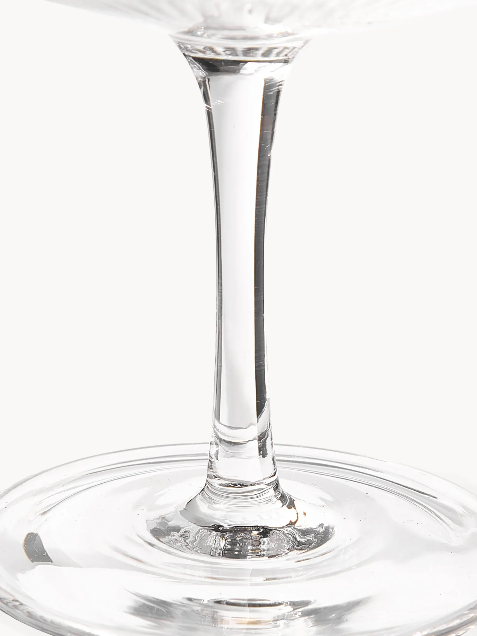Set di 2 coppe da champagne in vetro soffiato con scanalatura in rilievo Ripple