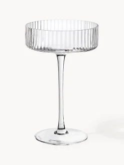 Set di 4 coppe da champagne in vetro soffiato Aleo