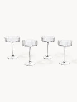Set di 4 coppe da champagne in vetro soffiato Aleo