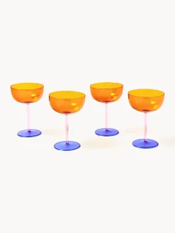 Set di 4 coppe da champagne in vetro soffiato Karisa