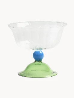 Set di 2 coppe da champagne in vetro soffiato fatto a mano Tulip
