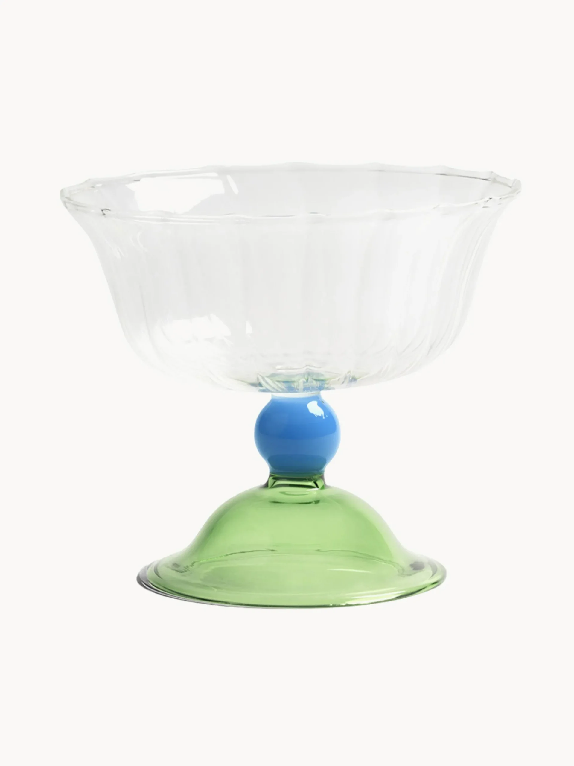 Set di 2 coppe da champagne in vetro soffiato fatto a mano Tulip