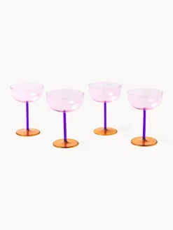 Set di 4 coppe da champagne in vetro soffiato Karisa