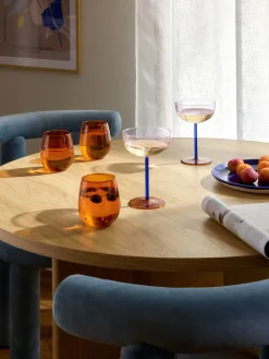 Set di 4 coppe da champagne in vetro soffiato Karisa