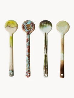 Set di 4 cucchiai fatti a mano con smalto reattivo 70's