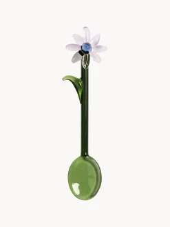 Set di 2 cucchiai in vetro borosilicato fatti a mano Flora
