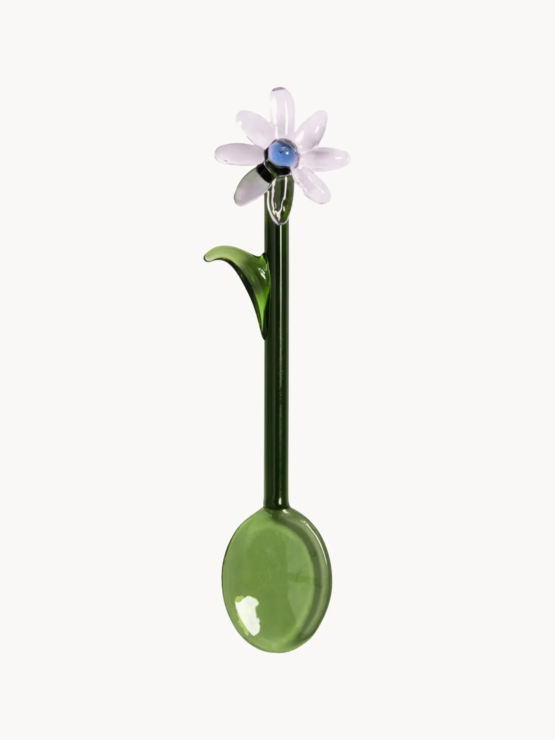 Set di 2 cucchiai in vetro borosilicato fatti a mano Flora