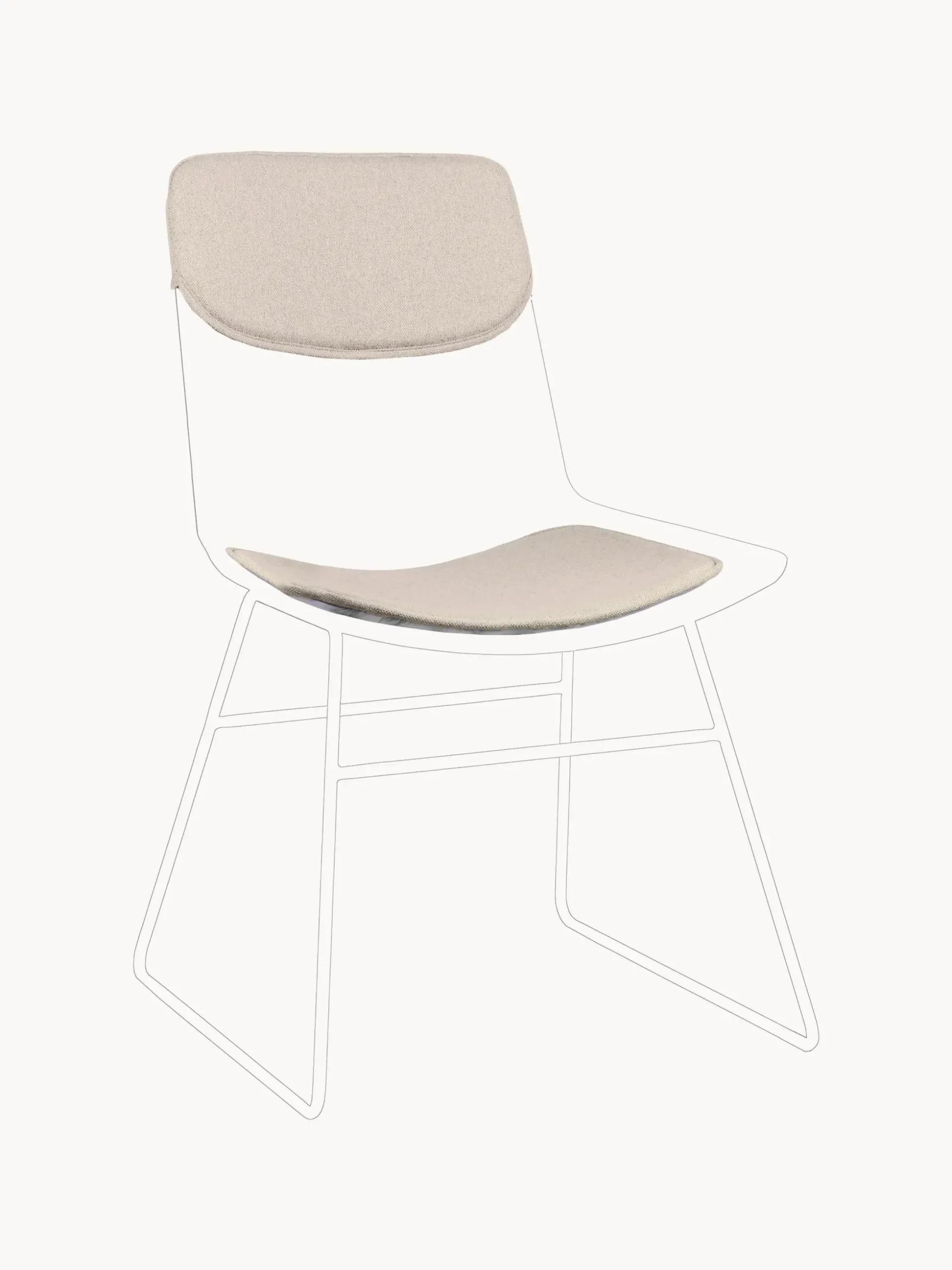 Set di 2 cuscini per sedia in metallo Wire
