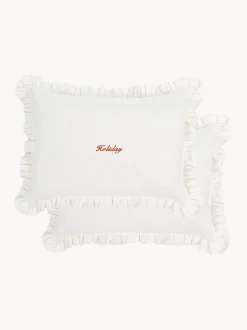 Set di 2 federe in cotone con volant Holiday