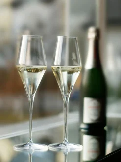 Set di 6 flute da champagne in cristallo Quadrophil