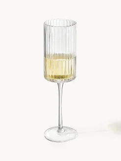 Set di 4 flute da champagne in vetro soffiato Aleo