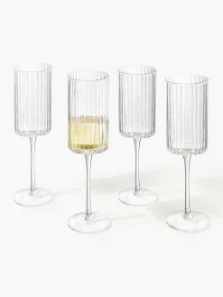 Set di 4 flute da champagne in vetro soffiato Aleo