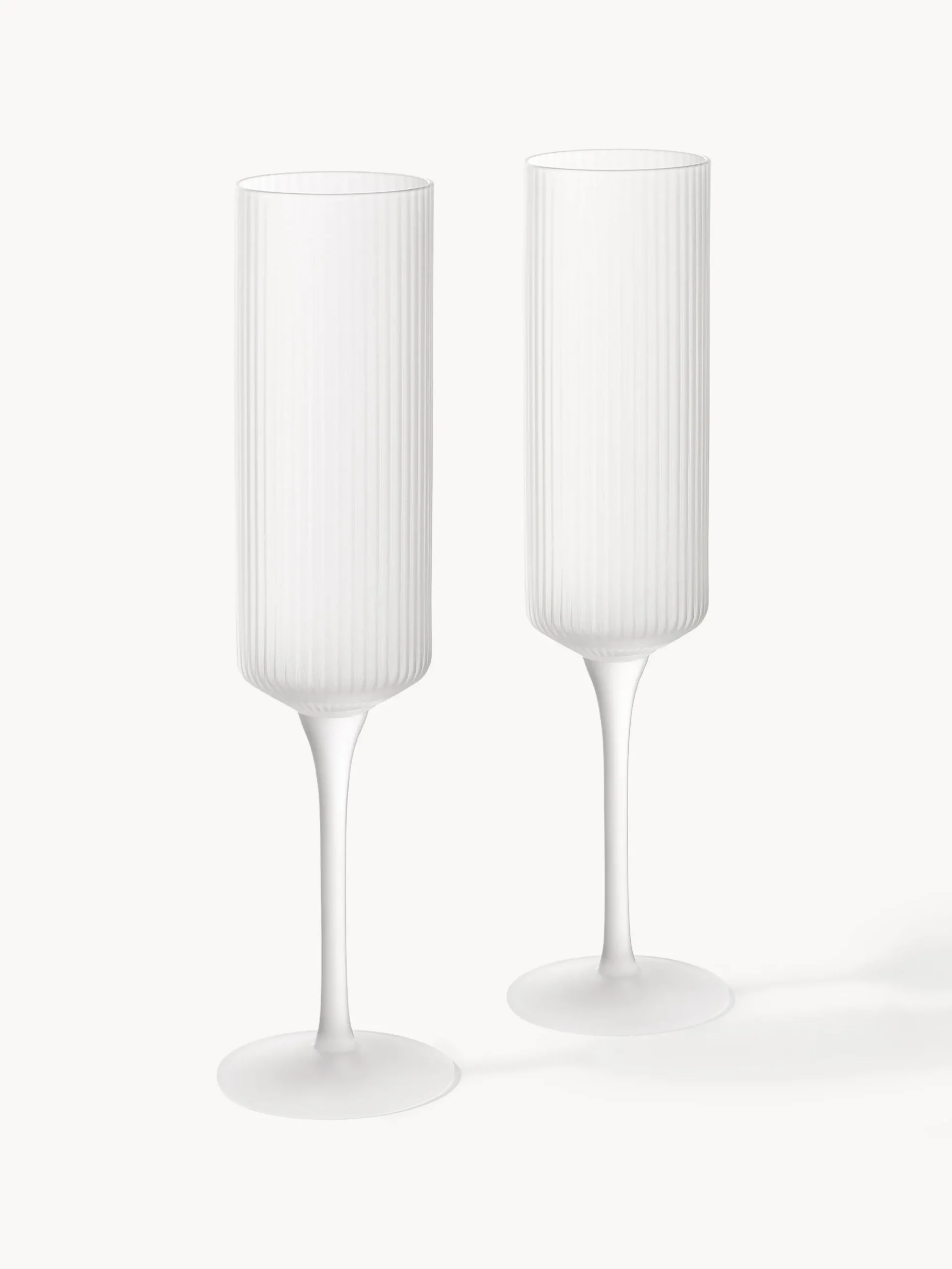 Set di 2 flute da champagne in vetro soffiato Ripple