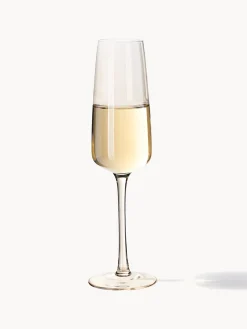 Set di 4 flute da champagne in vetro soffiato Ellery