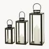 Set di 3 lanterne in vetro Arana