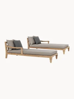 Set di 2 lettini da giardino in legno di teak Bali