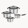 Set di 4 pentole in acciaio inossidabile Silence Pro