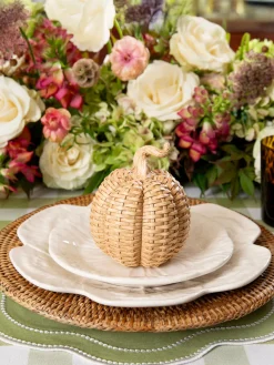 Set di 4 piatti da colazione dipinti a mano Cabbage