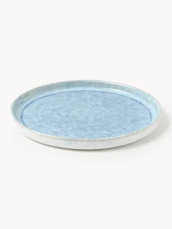 Set di 4 piatti da colazione fatti a mano con smalto reattivo Danza