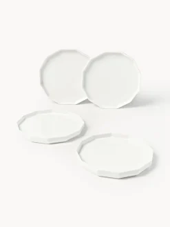 Set di 4 piatti da colazione in porcellana Angoli