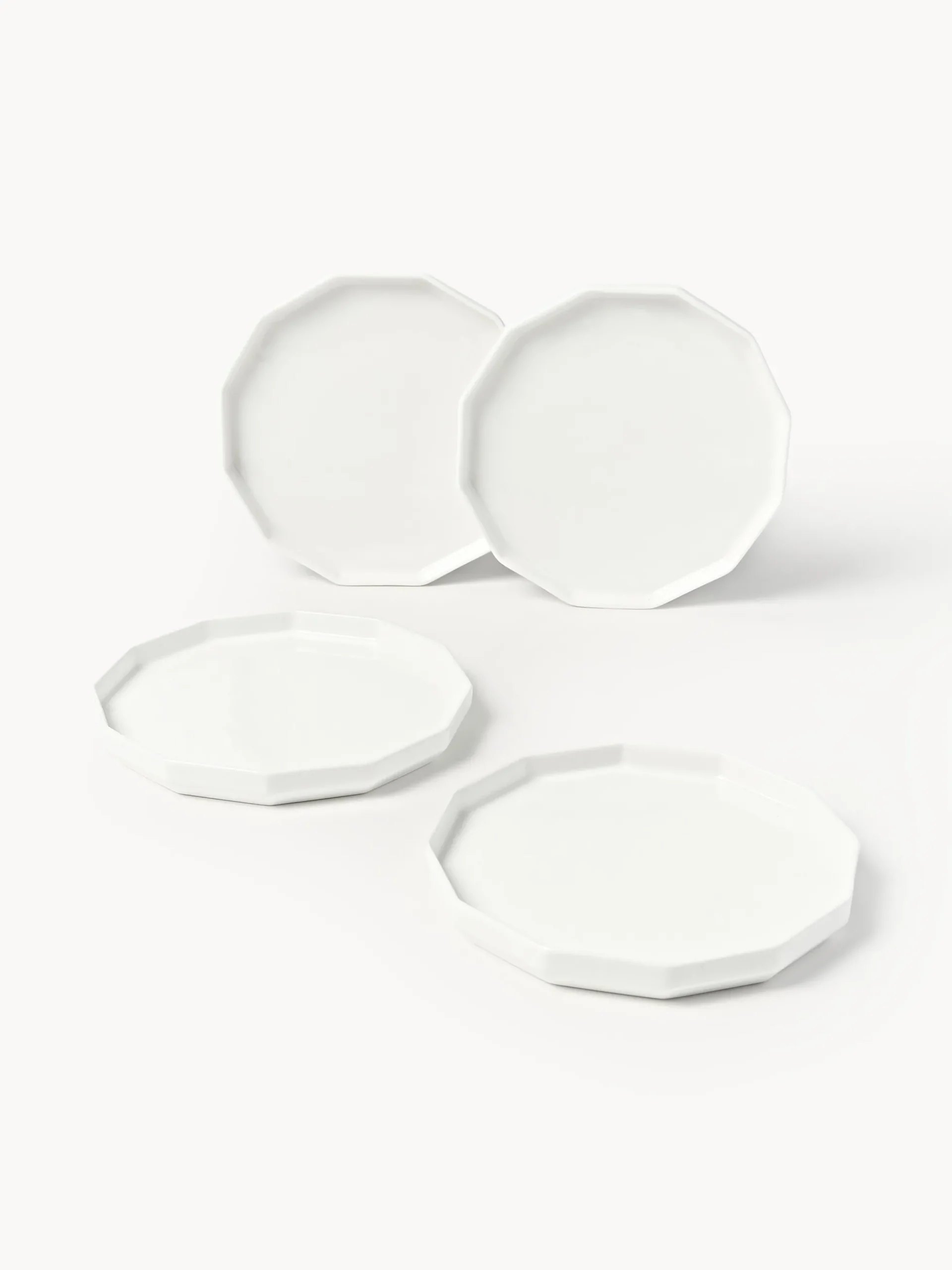 Set di 4 piatti da colazione in porcellana Angoli