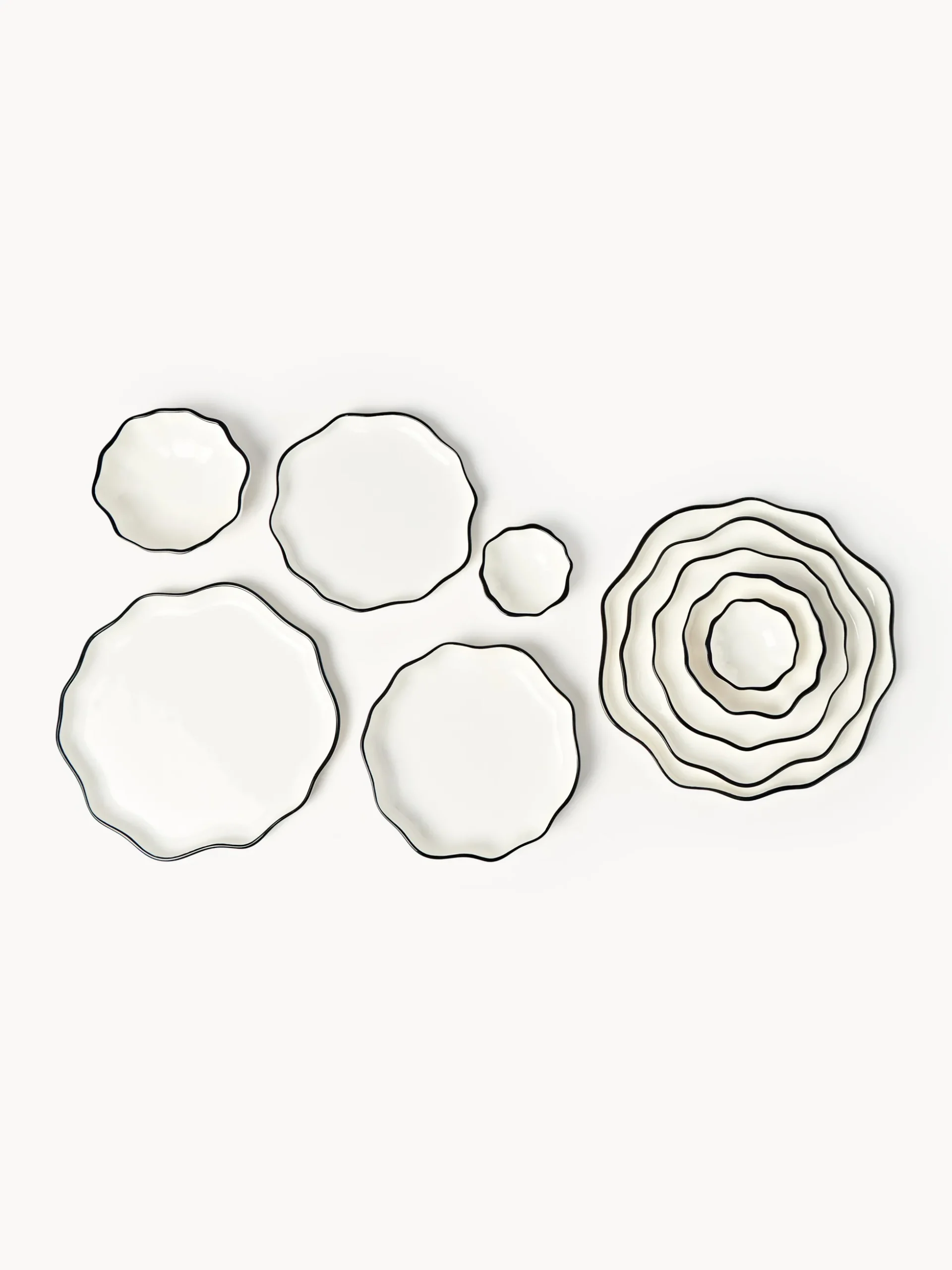 Set di 4 piatti da colazione in porcellana Bia