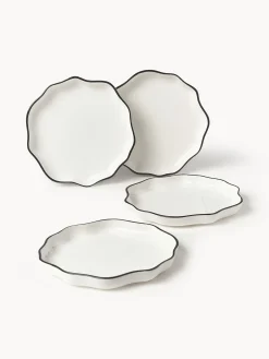 Set di 4 piatti da colazione in porcellana Bia