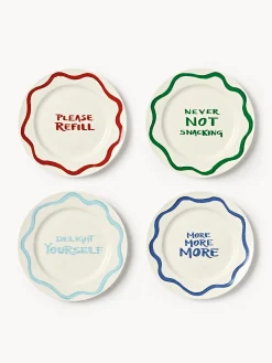 Set di 4 piatti da colazione in porcellana con motivo decorativo Tutti