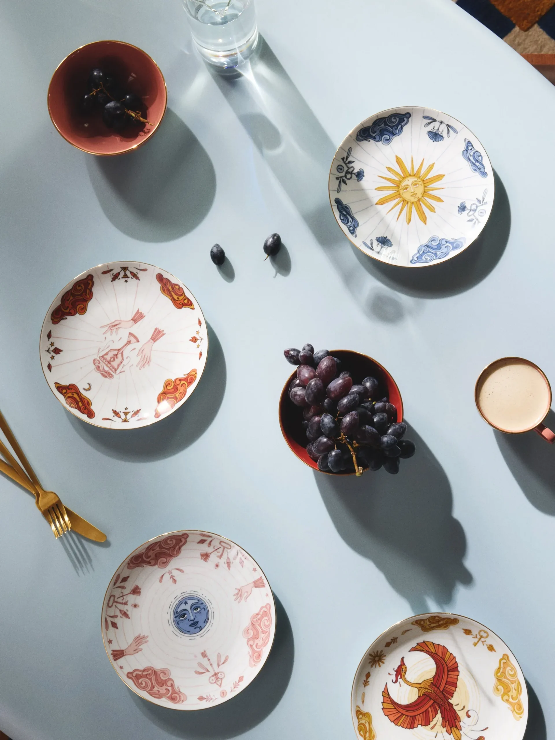 Set di 4 piatti da colazione Mystic