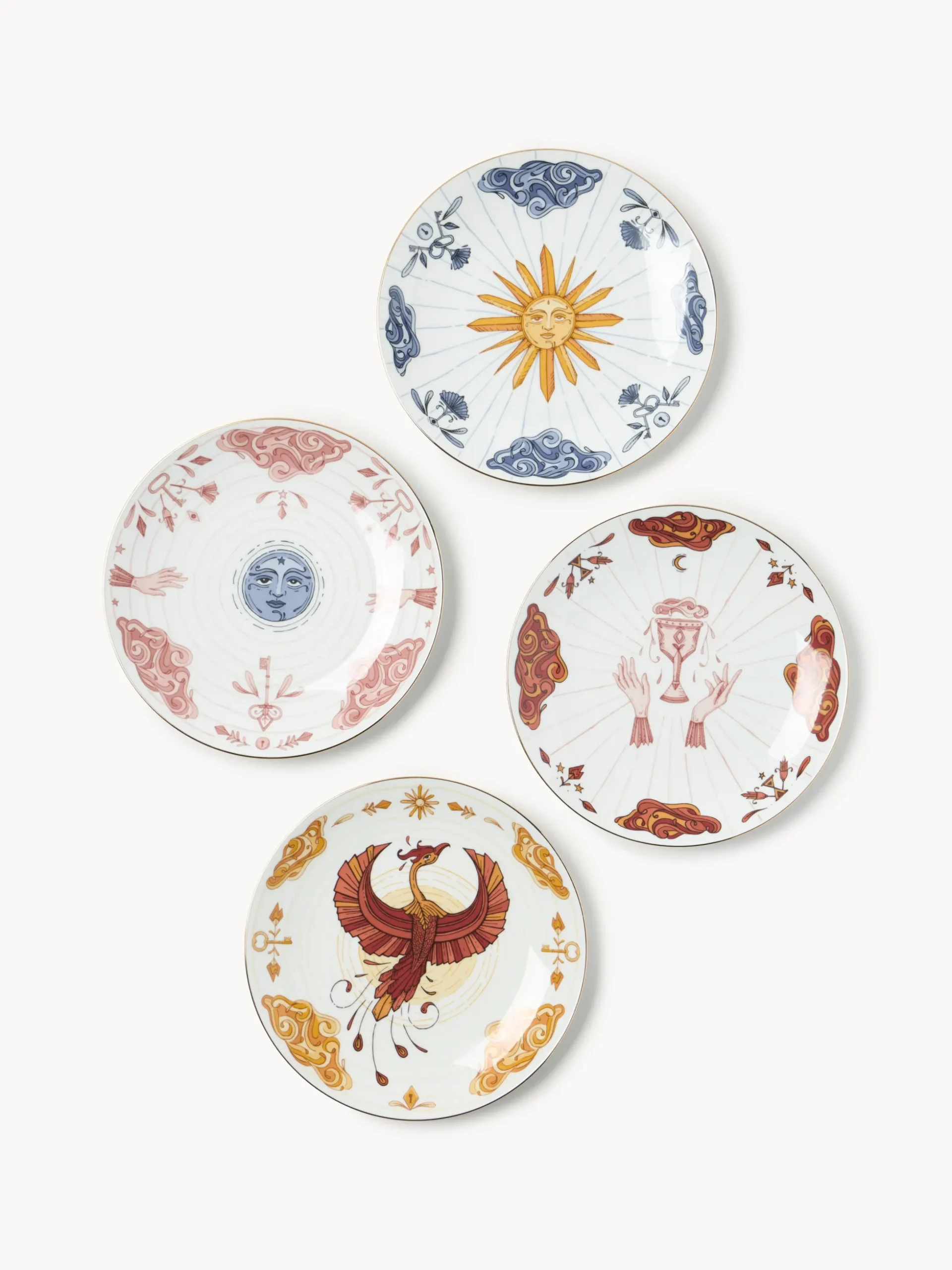 Set di 4 piatti da colazione Mystic