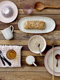 Set di 3 piattini da colazione fatti a mano con motivi giocosi Maya