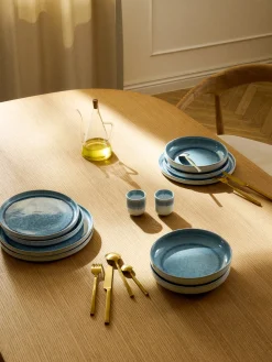 Set di 4 piatti per pasta fatti a mano con smalto reattivo Danza