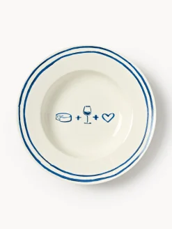 Set di 4 piatti per pasta in porcellana con motivo decorativo Tutti