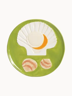 Set di 4 piatti per torta in dolomite dipinti a mano De La Mer