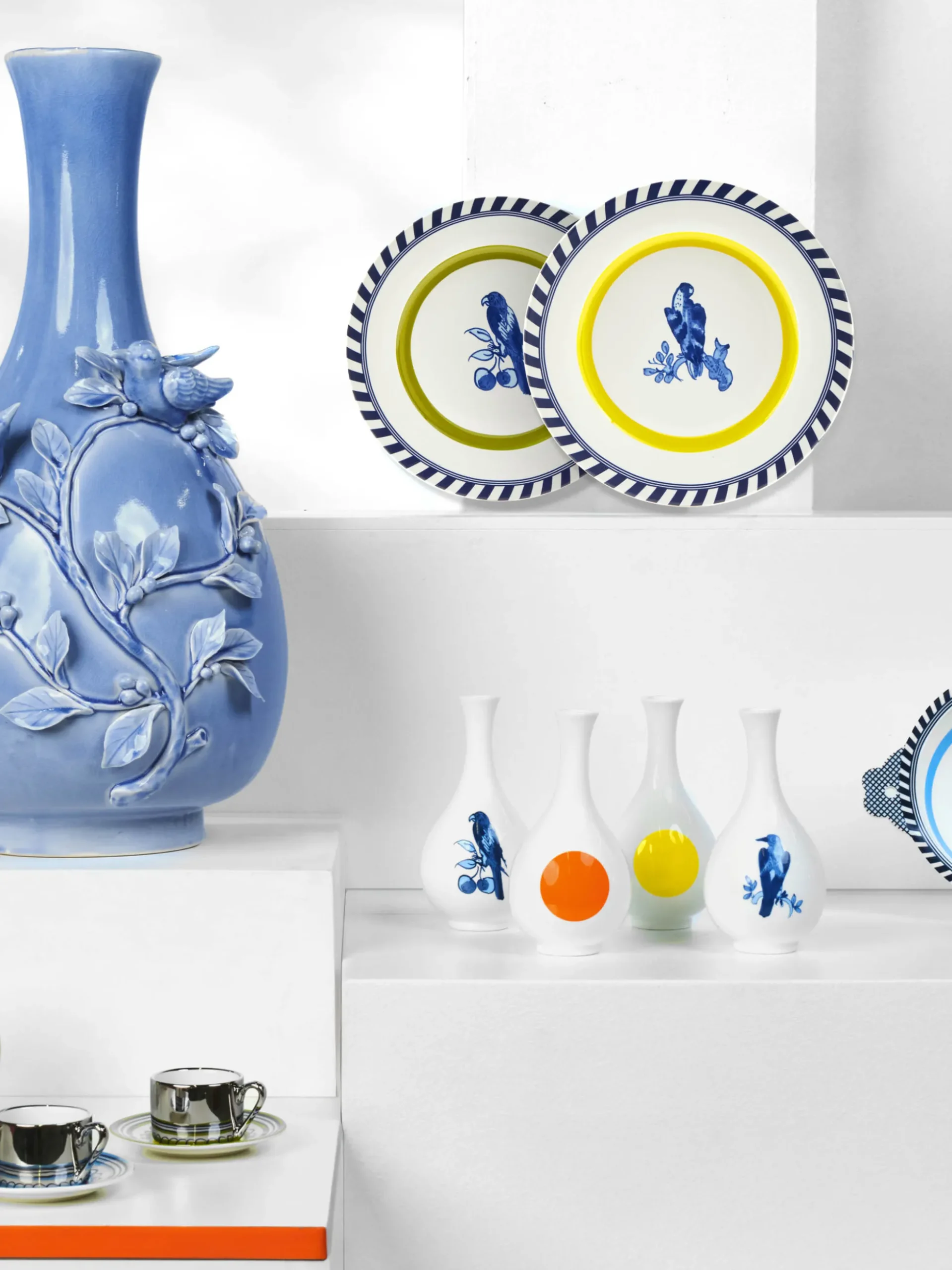 Set di 2 piatti piani Bird Patterned