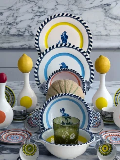 Set di 2 piatti piani Bird Patterned