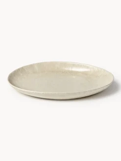 Set di 4 piatti piani fatti a mano dalla forma organica Macey