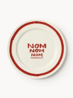 Set di 4 piatti piani in porcellana con motivo decorativo Tutti