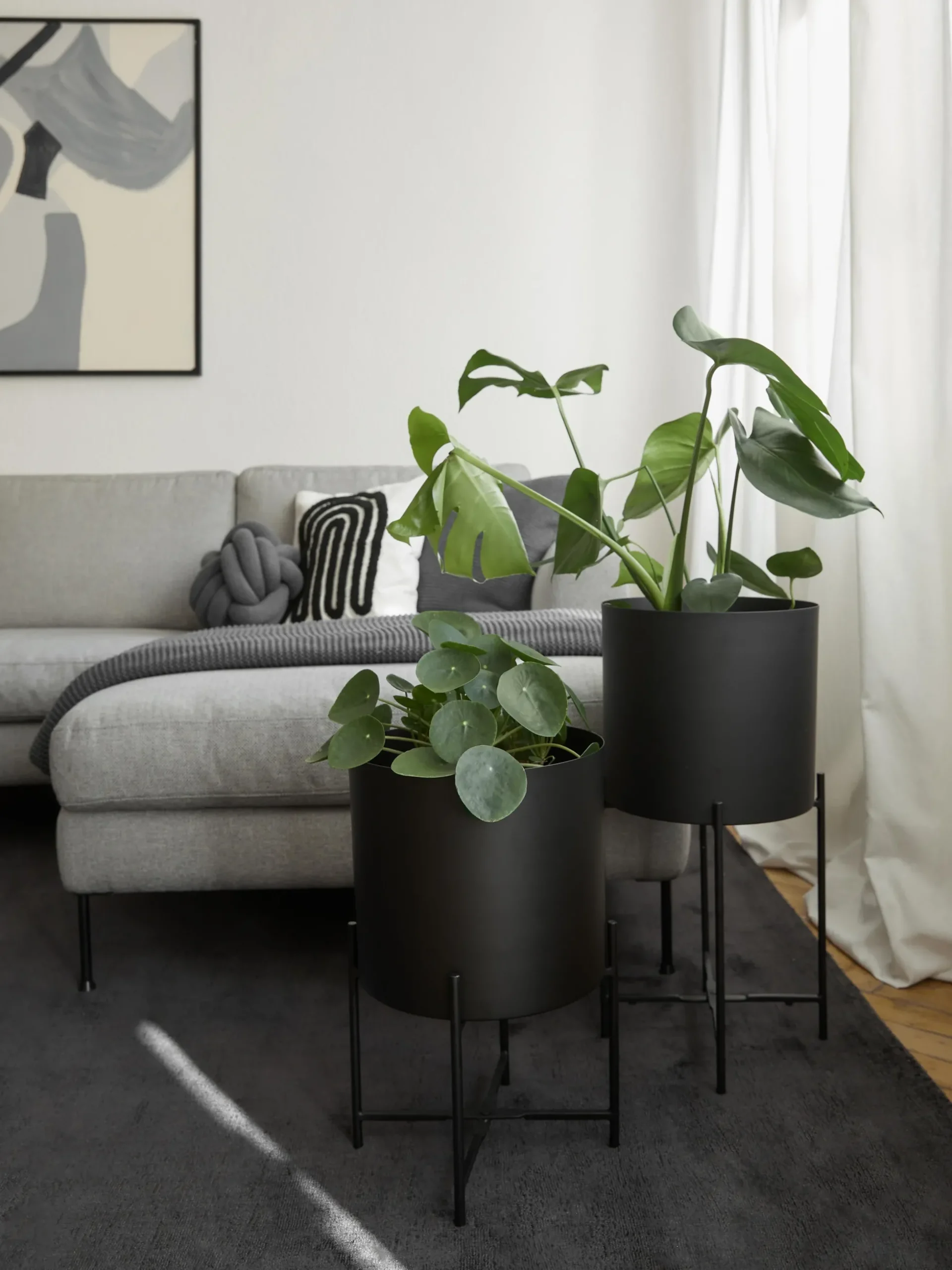 Set di 2 portavasi alti in metallo Mina