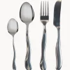 Set di 16 posate satinate con manici martellati Waverly, 4 persone