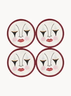 Set di 4 sottobicchieri dipinti a mano Pierrot