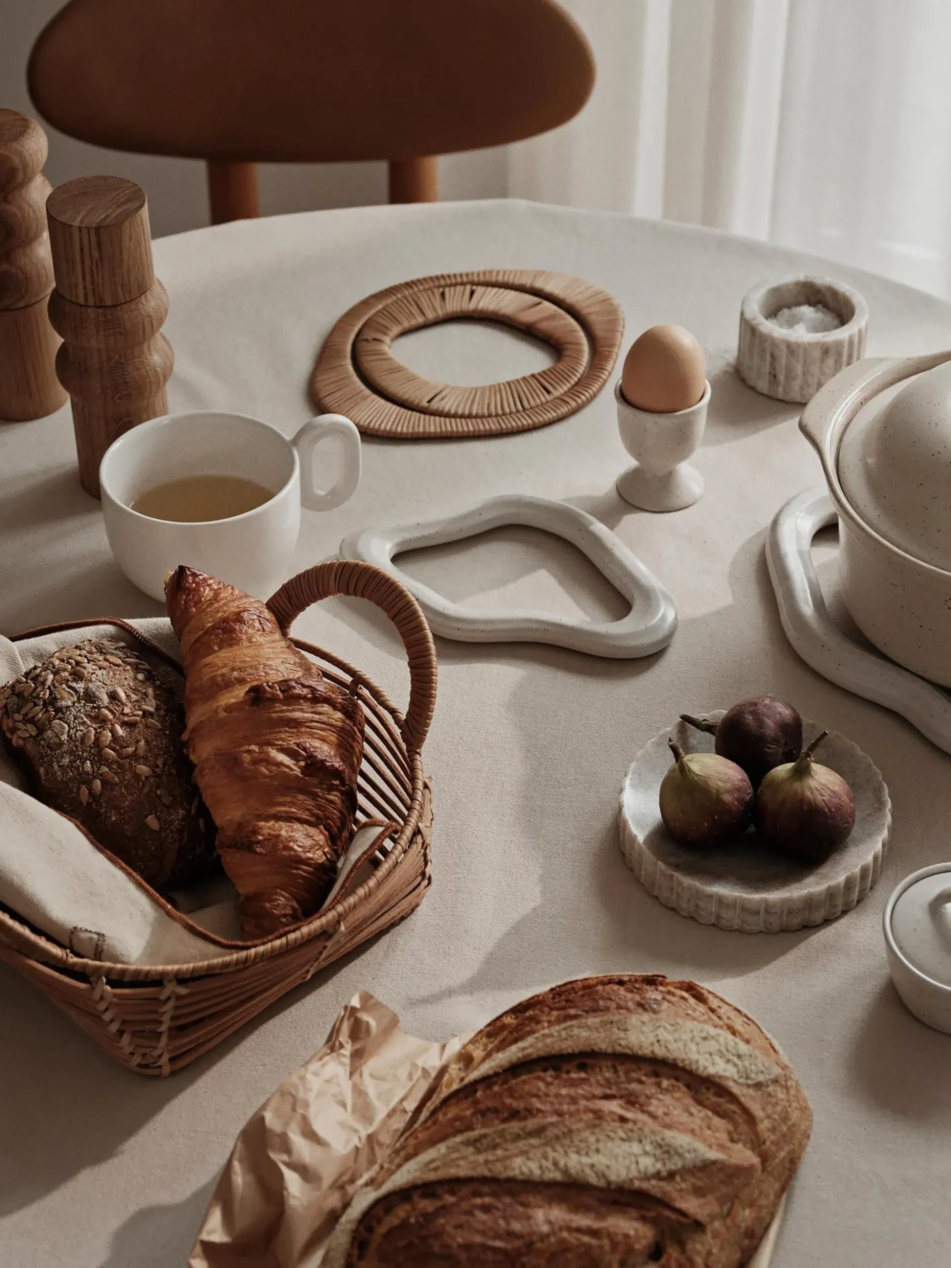 Set di 2 sottobicchieri fatti a mano Nordic Vanilla