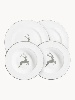 Set di 4 stoviglie fatte a mano Grauer Hirsch, 2 persone