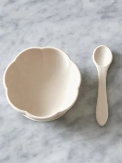 Set di 2 stoviglie per bambini in silicone Poppy in Bloom