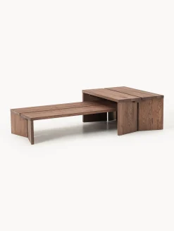Set di 2 tavolini da salotto in legno di quercia Amad