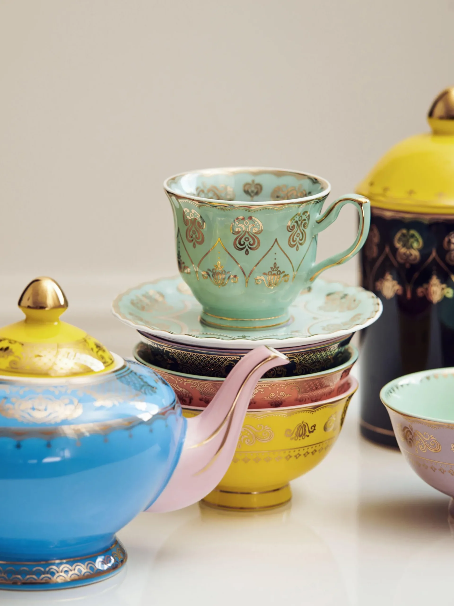 Set di 4 tazze da tè con piattino Grandpa