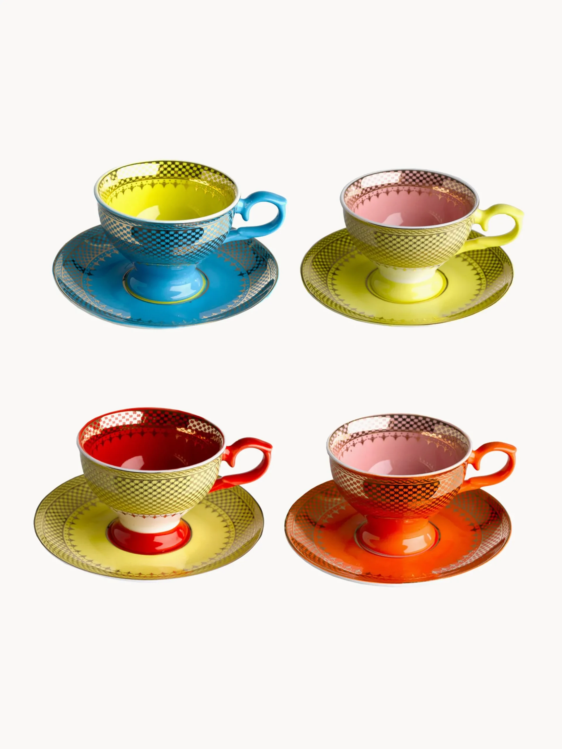 Set di 4 tazzine da caffè con piattino Grandma