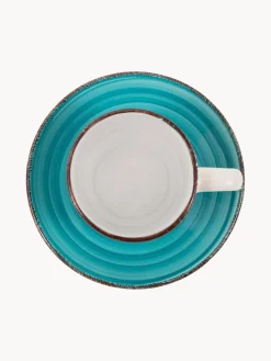 Set di 6 tazzine da caffè con piattini dipinte a mano Baita