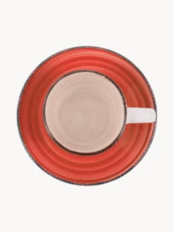 Set di 6 tazzine da caffè con piattini dipinte a mano Baita